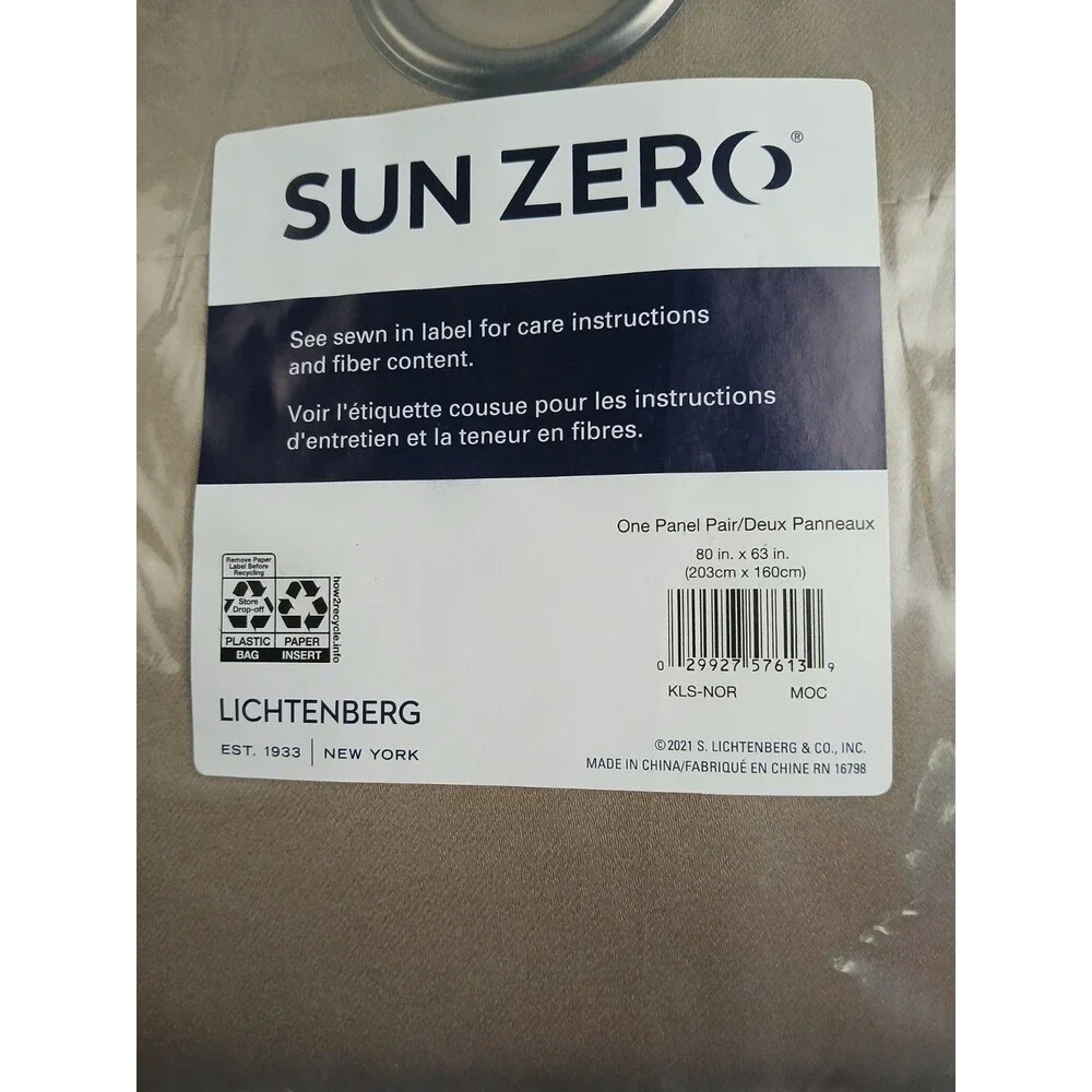 NEW Sun Zero Blackout 80 x 63 Grommet single curtain panel 'Mocha'' #CT21